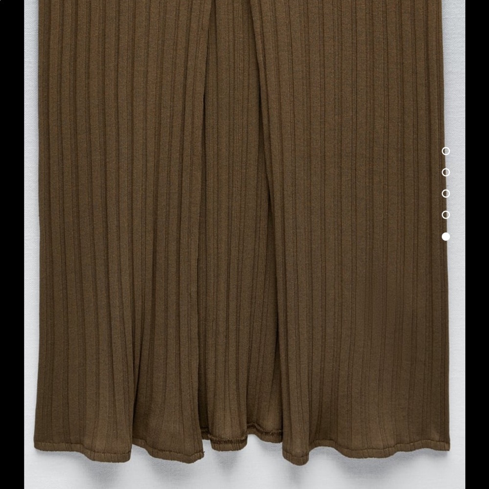 🆕 Zara 2-Piece Slit Ribbed Tunic & Flared Ribbed Pants Set SIZE Large - Picture 4 of 13